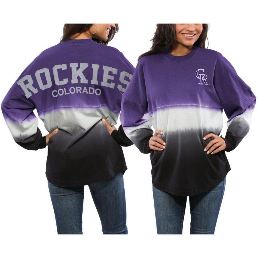 【数量は多】 ファナティクス ブランデッド Fanatics Branded レディース 長袖Tシャツ Colorado Rockies Oversized Long Sleeve Ombre Spirit Jersey T-Shirt - Purple, Abiding a9990139