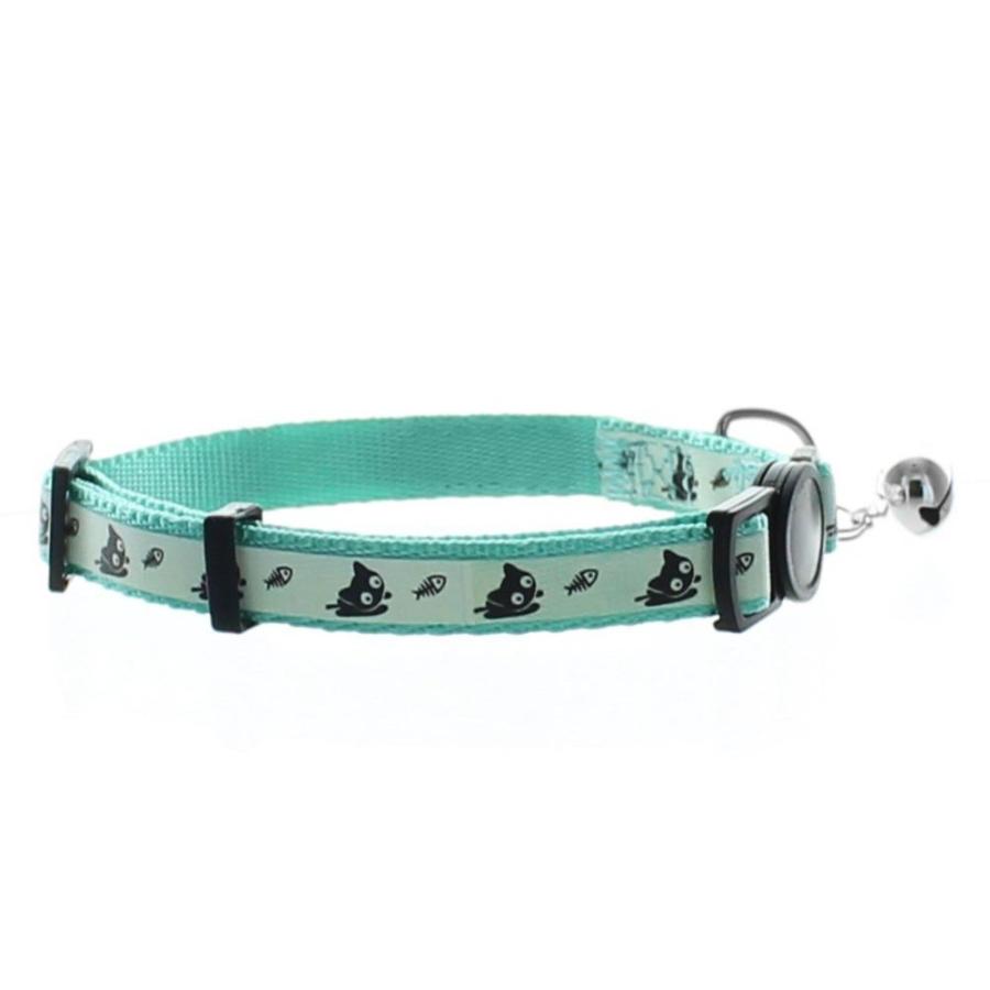 Pawtitas ポーティタス ペットグッズ 猫用品 首輪・ハーネス・リード 首輪・カラー Glow In The Dark Teal Safety Buckle Removable Bell Kitten or Cat Collar｜fermart-hobby｜02