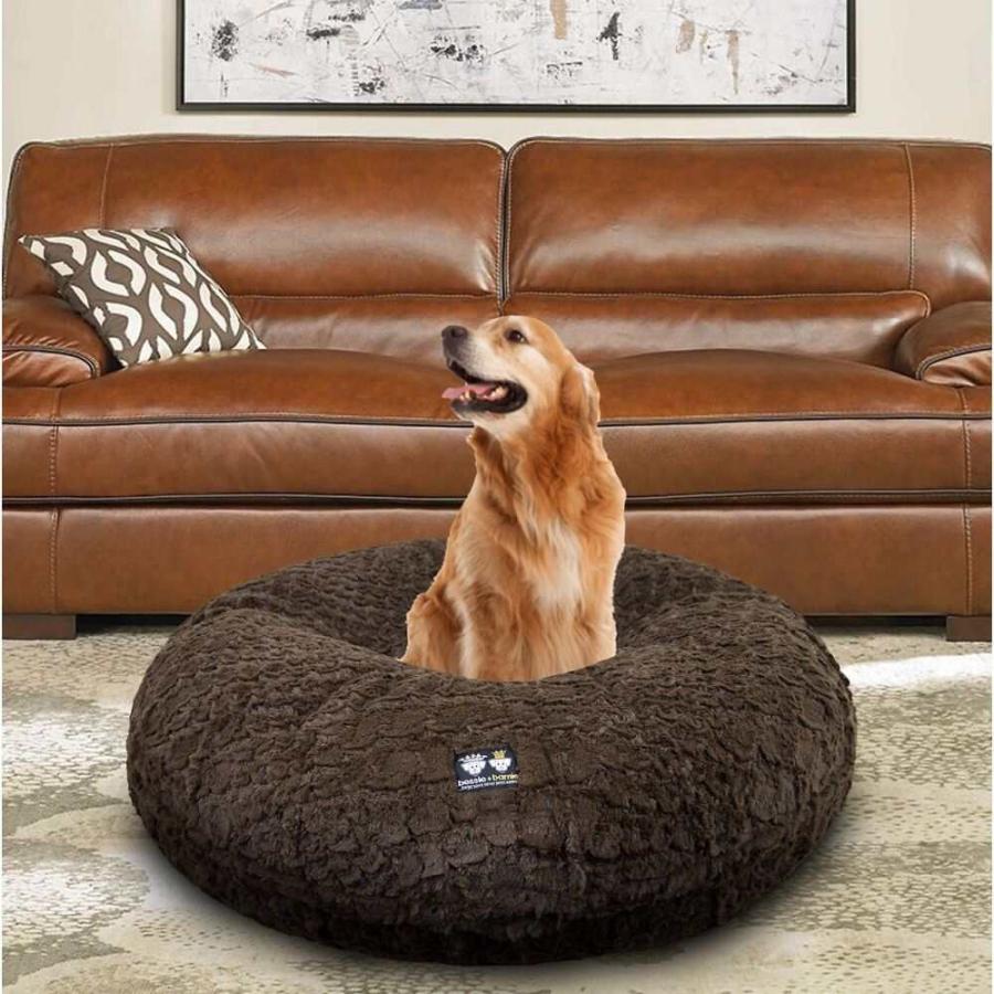 在庫有 Bessie Barnie 犬用品 ベッド Signature Animal Print Bagel Bolster Cat Dog Bed W Removable Cover Aspen Snow Leopard Snow White X Large 限定製作 Lamaimuaythaicamp Com