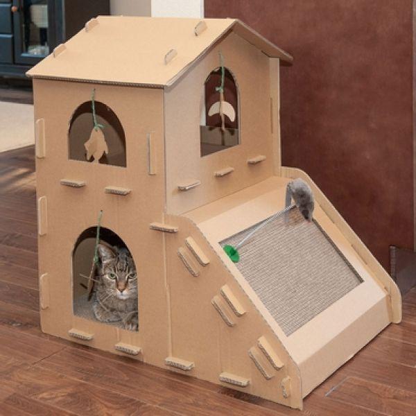 FurHaven ファーヘイヴン ペットグッズ 猫用品 Furhaven Tiger Tough Townhouse Playground Scratcher House｜fermart-hobby｜04