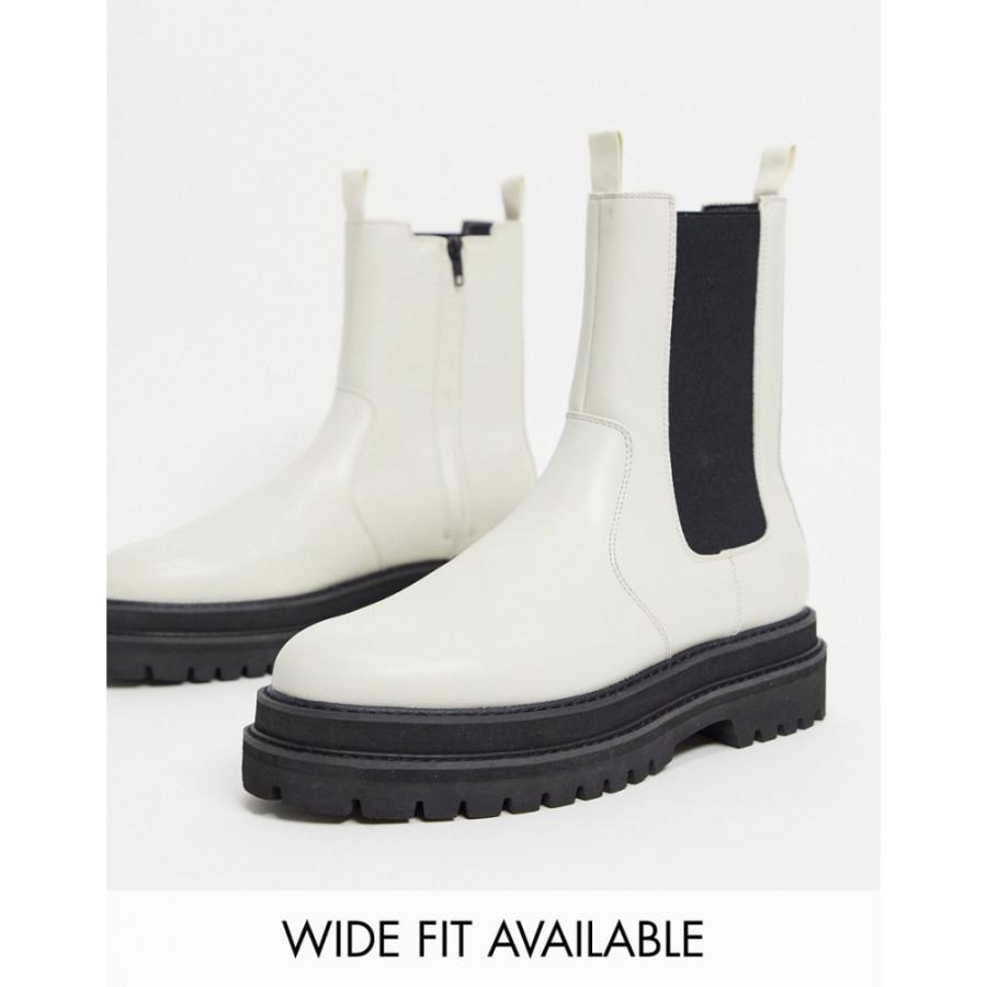 エイソス Asos Design メンズ ブーツ チェルシーブーツ シューズ 靴 Chelsea Calf Boots In White Faux Leather With Black Sole ホワイト Ap フェルマート Fermart シューズ 通販 Yahoo ショッピング