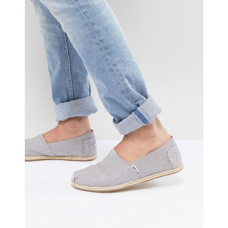 トムス Toms メンズ エスパドリーユ シューズ 靴 Espadrilles In Grey Linen With Rope Detail グレー Www Definitiveclm Com