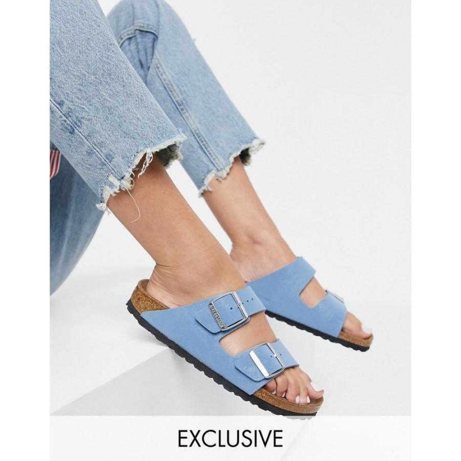 72時間限定タイムセール ビルケンシュトック Birkenstock レディース サンダル ミュール シューズ 靴 Exclusive Arizona Sandals In Vegan Blue ブルー 開店祝い Etechnologies Shop