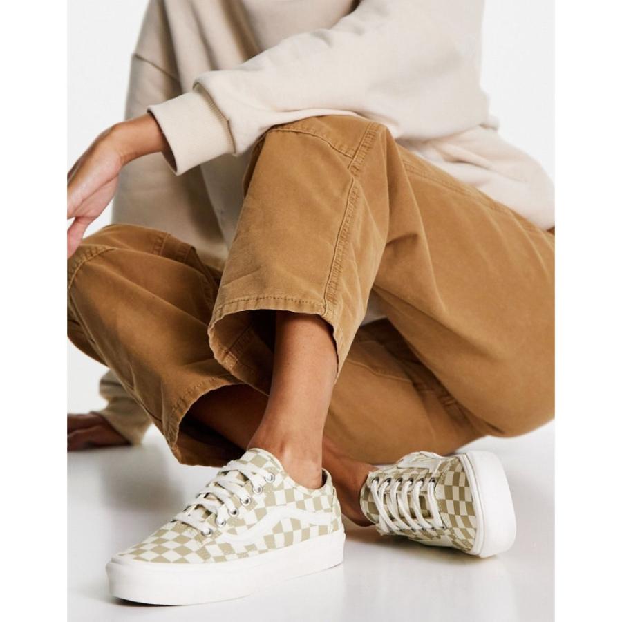 激安公式 オンライン ショップ ヴァンズ Vans レディース スニーカー チェッカーフラッグ シューズ 靴 Old Skool Tapered Eco Theory Checkerboard Trainers In Brown ブラウン 本物販売中 App Digitallimegreen Co Za