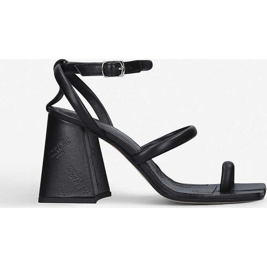 メゾン マルジェラ Maison Margiela レディース サンダル ミュール シューズ 靴 Tabi Logo Embossed Heeled Leather Sandals Black Kisumupoly Ac Ke