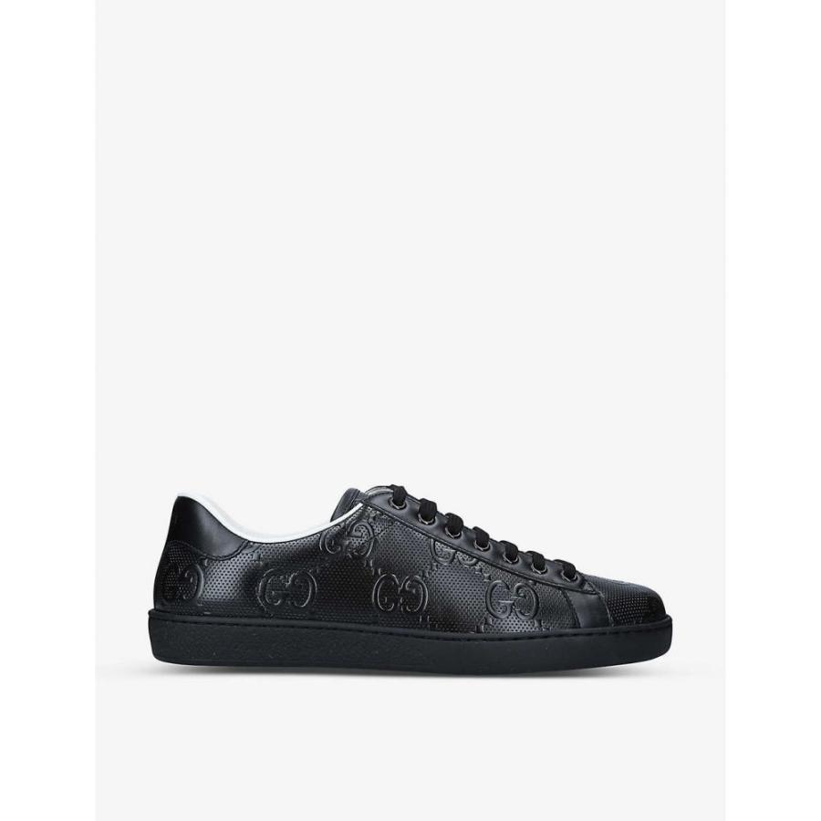 うのにもお得な情報満載 Gucci グッチ Black Trainers Low Top Leather Monogram Embossed Ace New シューズ 靴 ローカット スニーカー メンズ Gucci グッチ シューズ 靴 メンズ スニーカー シューズ Knowledge21 Com