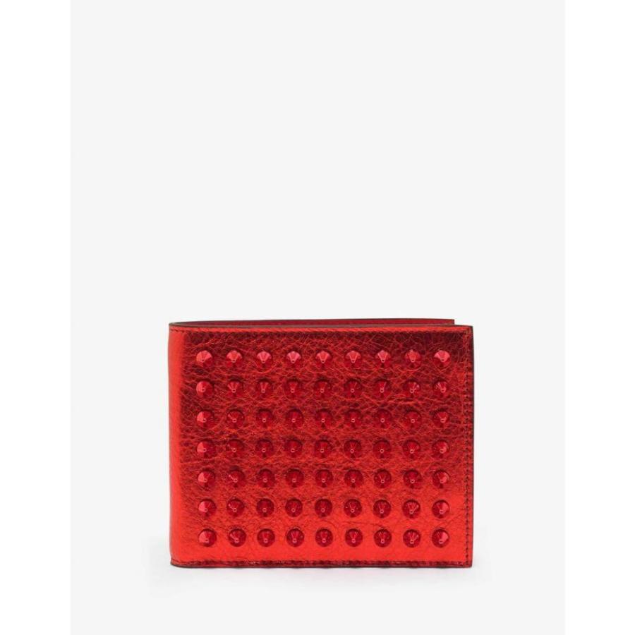 年中無休 クリスチャン ルブタン Christian Louboutin メンズ 財布 二つ折り Satin Leather Loubi Coolcard Red Wallet Billfold