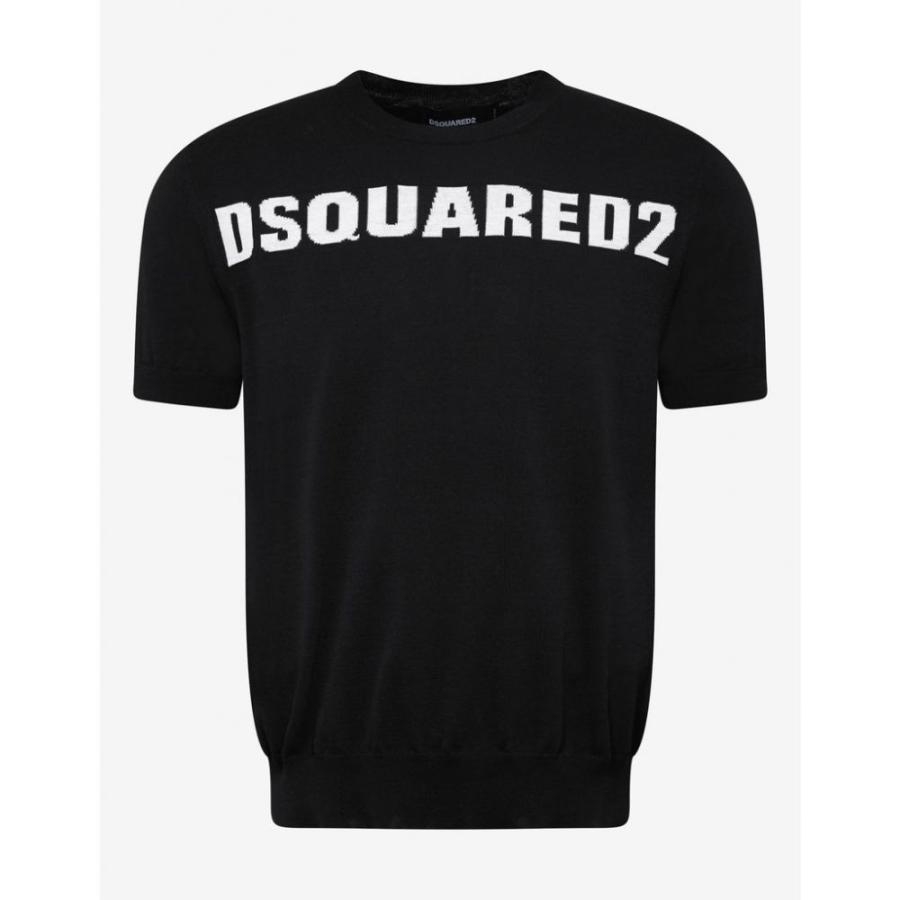 ディースクエアード Dsquared2 メンズ Tシャツ トップス Black Logo Knitted T Shirt Black Sieuthicongtrinh Vn