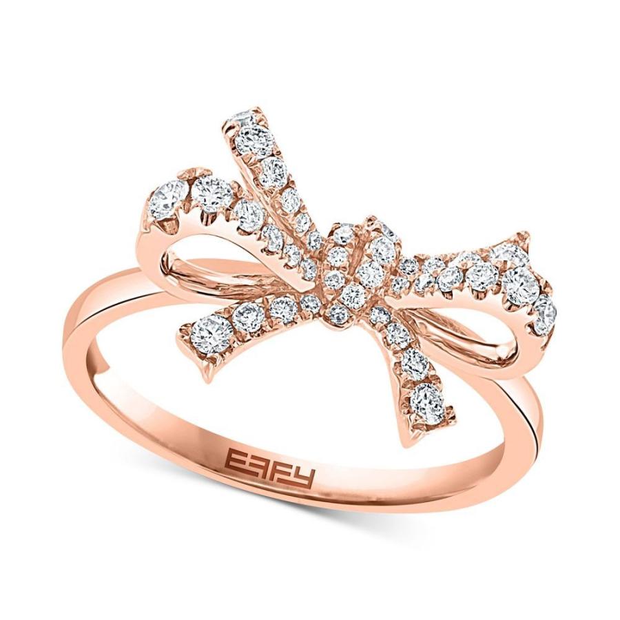 超話題新作 Rose 14k in t.w.) ct. (3/8 Ring Bow Diamond EFFY ジュエリー・アクセサリー 指輪・リング ユニセックス Collection EFFY エフィー Gold Gold Rose 指輪