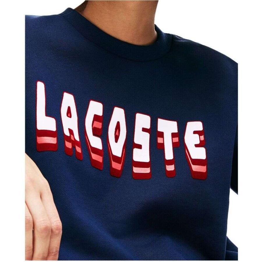 ラコステ Lacoste レディース スウェット トレーナー トップス Brushed Fleece Logo Sweatshirt Navy Blue Mnsglobal Ge