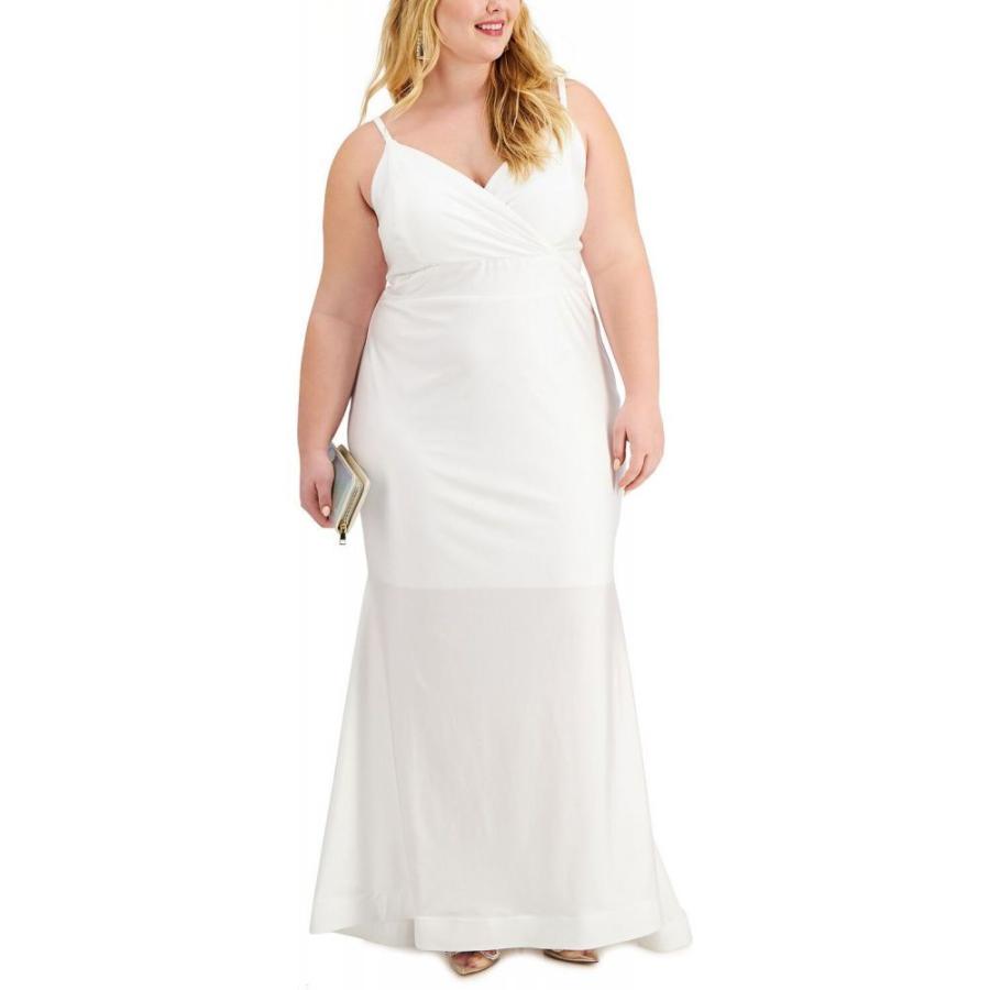 高質で安価 モルガン Morgan Company レディース パーティードレス 大きいサイズ ワンピース ドレス Trendy Plus Size Trumpet Skirt Gown White 送料無料 Www Salon Annegret De
