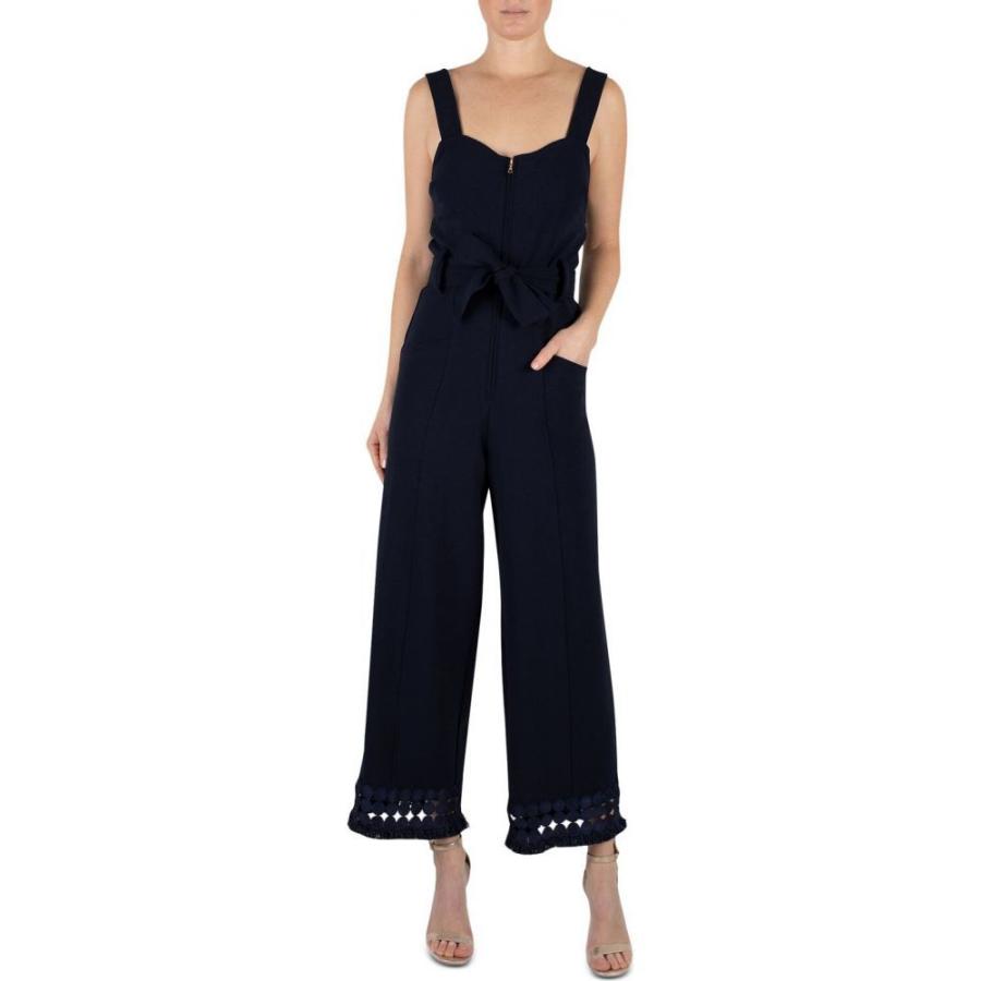 超美品 ジュリア ジョーダン Julia Jordan レディース オールインワン ジャンプスーツ ワンピース ドレス Zip Front Fringe Hem Jumpsuit Navy Blue 第1位獲得 Www Tecbios Com