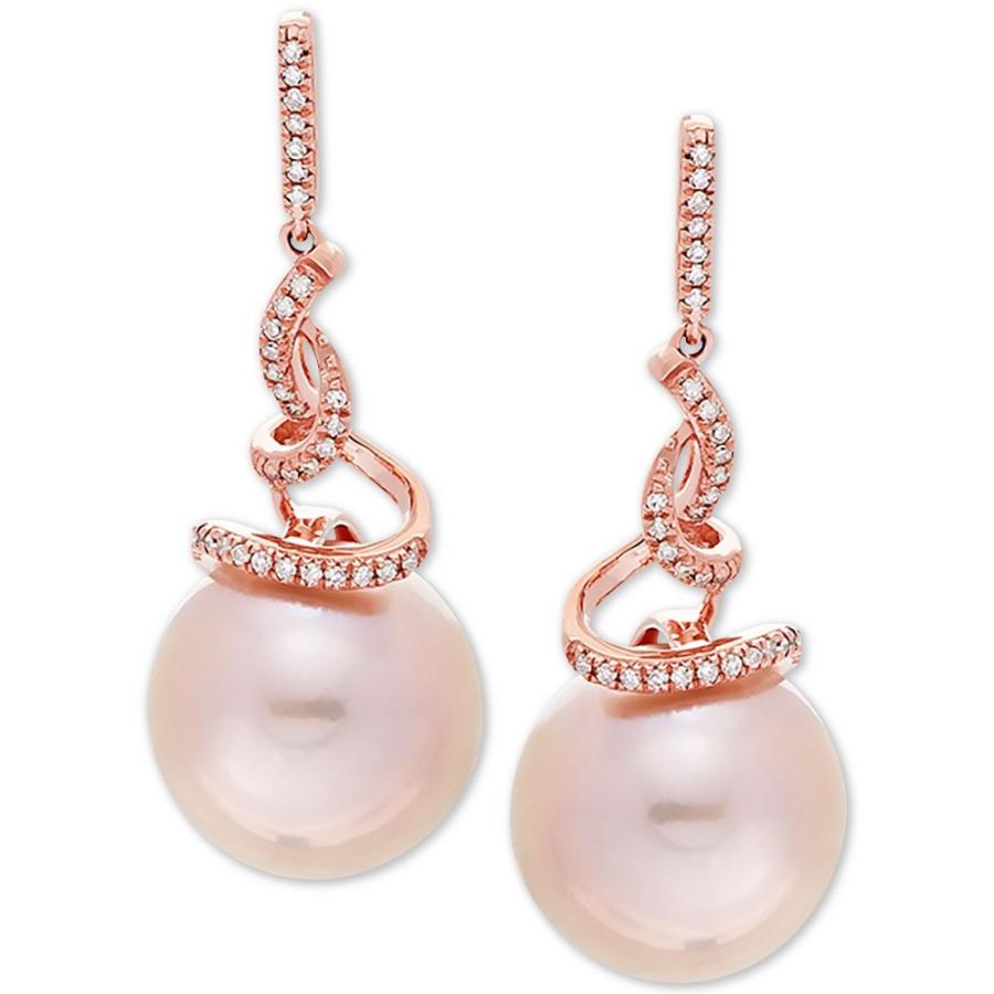 ホノラ Honora ユニセックス イヤリング・ピアス Pink Cultured Ming Pearl (12mm) & Diamond (1/8 ct. t.w.) Drop Earrings in 14k Rose Gold ピアス