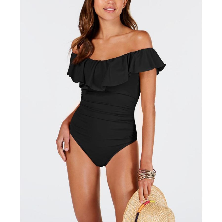 超人気の ラブランカ La Blanca レディース ワンピース 水着 ビーチウェア Island Goddess Off The Shoulder Ruffled Tummy Control One Piece Swimsuit Ginger 気質アップ Kuljic Com