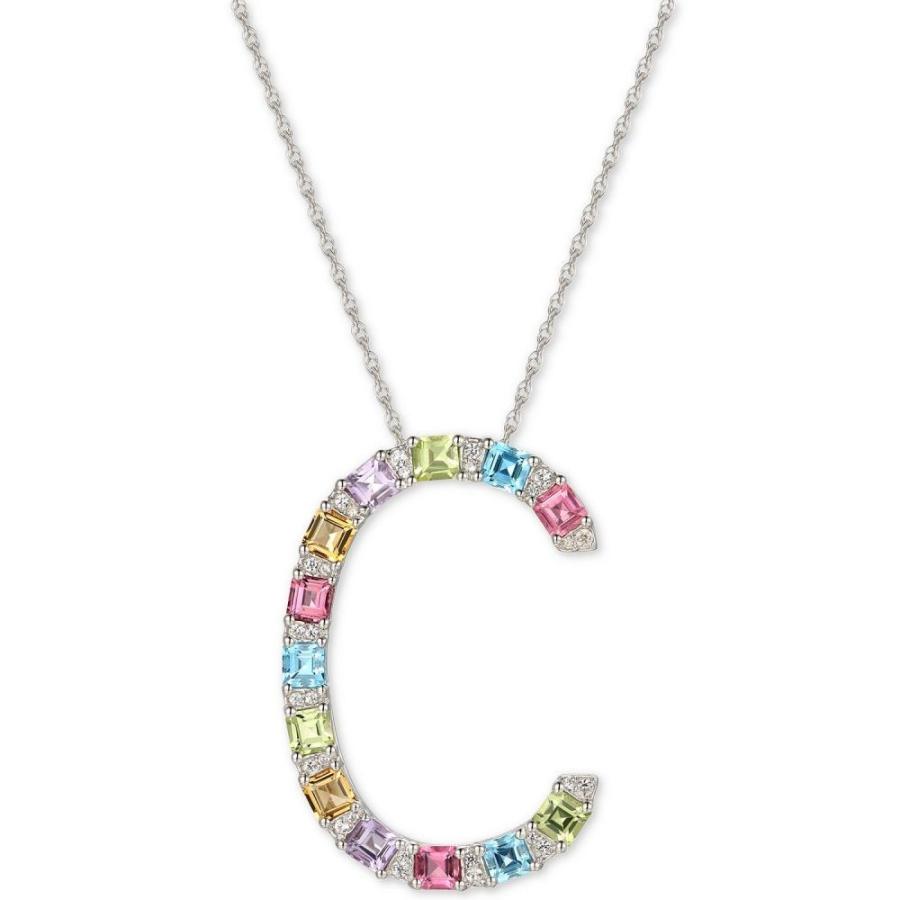 Necklace Sterling Silver In ネックレス Dp4 Ff352a7b71 フェルマート ジュエリー アクセサリー Initial Initial 18 In T W Sterling レディース Macys 3 1 5 Multi Gemstone Pendant Fermart シューズ Ct メイシーズ