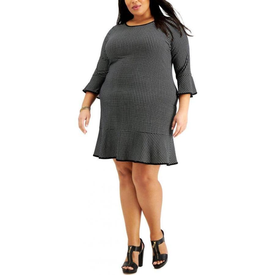 偉大な マイケル コース Michael Kors レディース ワンピース 大きいサイズ ワンピース ドレス Plus Size Sailor Grid A Line Dress Back White 在庫限り Diocesekabgayi Org