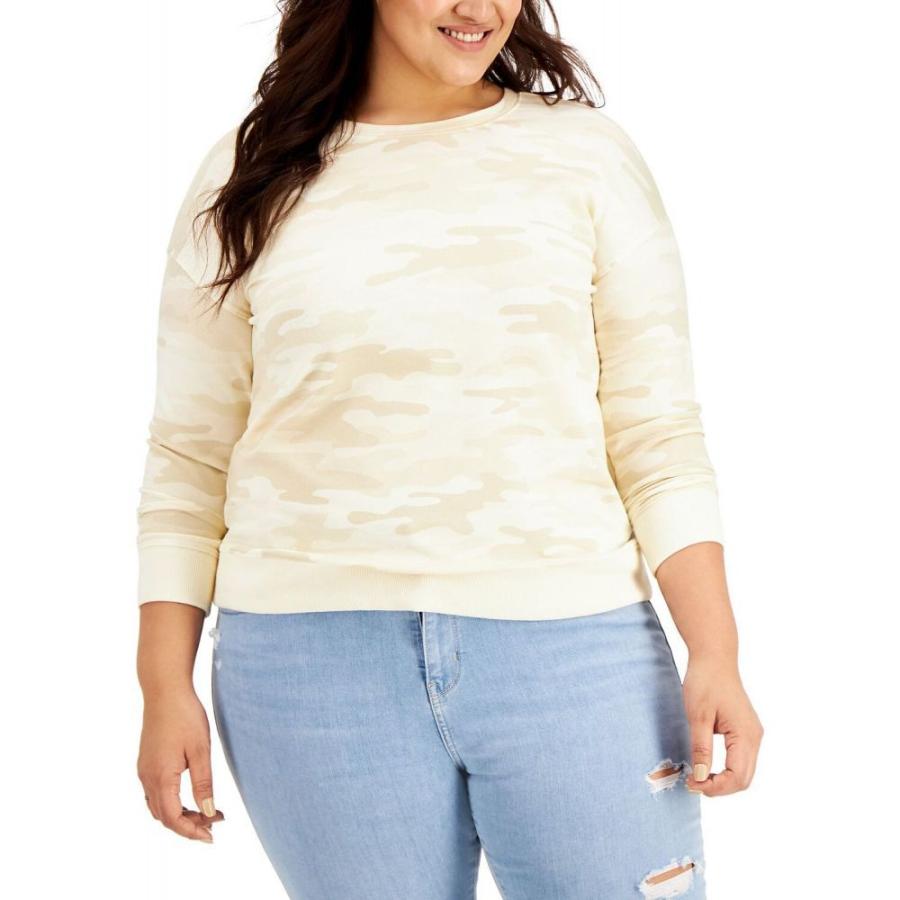手数料安い Style Co スタイル コー スウェット トレーナー スタイル コー Style Co レディース スウェット トレーナー 大きいサイズ トップス Plus Size Camo Print French Terry Sweatshirt Camo Neutral トップス Headshotsbar Com