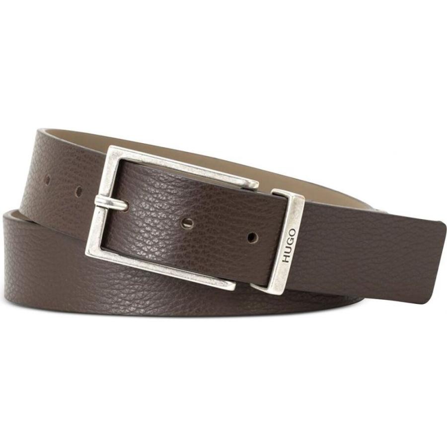 21新入荷 Hugo ベルト メンズ Boss Hugo ボス ヒューゴ ファッション小物 メンズ ベルト ボス ヒューゴ Boss Hugo Giaci Brown Dark Belt Leather Loop Metal 財布 帽子 ファッション小物 Affaires Sociales Gouv Cg