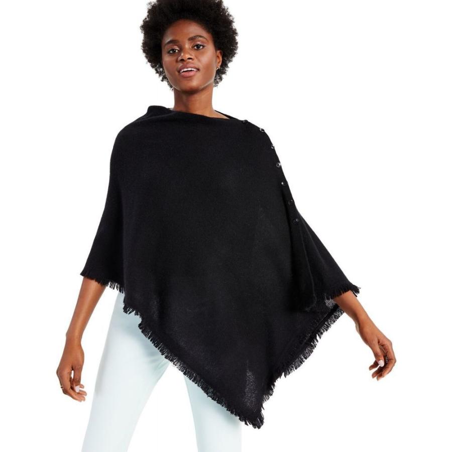 メーカー包装済 チャータークラブ Charter Club レディース ポンチョ アウター Cashmere Solid Fringe Poncho Sweater Classic Black 全日本送料無料 Durber24 Com