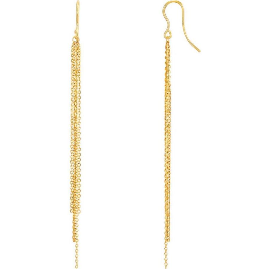 品揃え豊富で Cut Diamond Polished イヤリング・ピアス レディース Gold Italian ゴールド イタリアン Graduated Gold Yellow 10K in Earrings Drop Tassle Chain Multi イヤリング