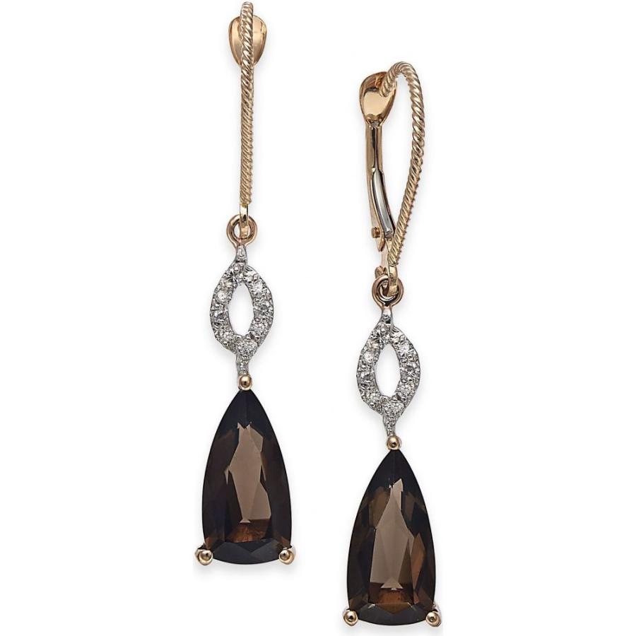 経典ブランド Gold Rose 14k In Earrings Drop T W Ct 1 6 Diamond T W Ct 3 1 2 Quartz Smoky イヤリング ピアス レディース Macy S メイシーズ レディース イヤリング ピアス メイシーズ Macy S レディースアクセサリー
