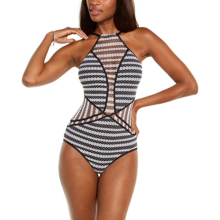 ベッカ Becca レディース ワンピース 水着 ビーチウェア Reveal Crochet High Neck One Piece Swimsuit Black White qbuoys Com Au