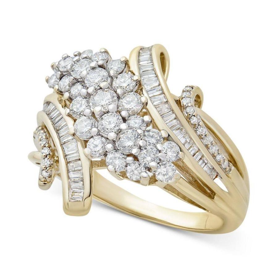 メイシーズ Macy S レディース 指輪 リング ジュエリー アクセサリー Diamond Cluster By Pass Statement Ring 1 Ct T W In 10k Gold Yellow Gold Khabarbani Com