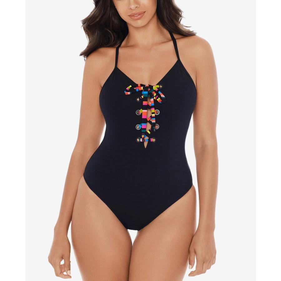新しいコレクション スキニー ディッパー Skinny Dippers レディース ワンピース レースアップ 水着 ビーチウェア Skinnydippers Tie Breaker Lace Up One Piece Swimsuit Black 全国組立設置無料 Terrarioskarungen Cl