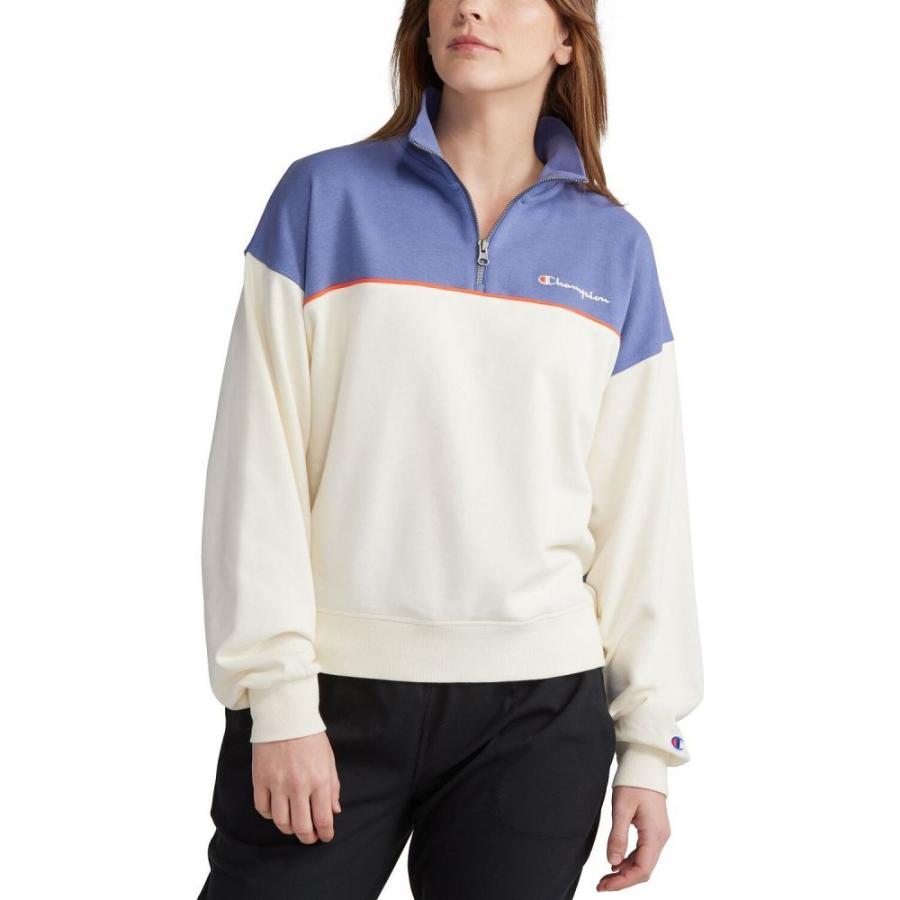 21 新作 レディース Champion チャンピオン レディース スウェット トレーナー チャンピオン Champion スウェット トレーナー Nt Blue Natural Seas Seven Sweatshirt Colorblocked Campus トップス トップス
