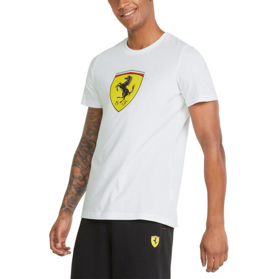 【現金特価】 Tシャツ メンズ Puma プーマ トップス White T-Shirt Shield Logo Ferrari 半袖
