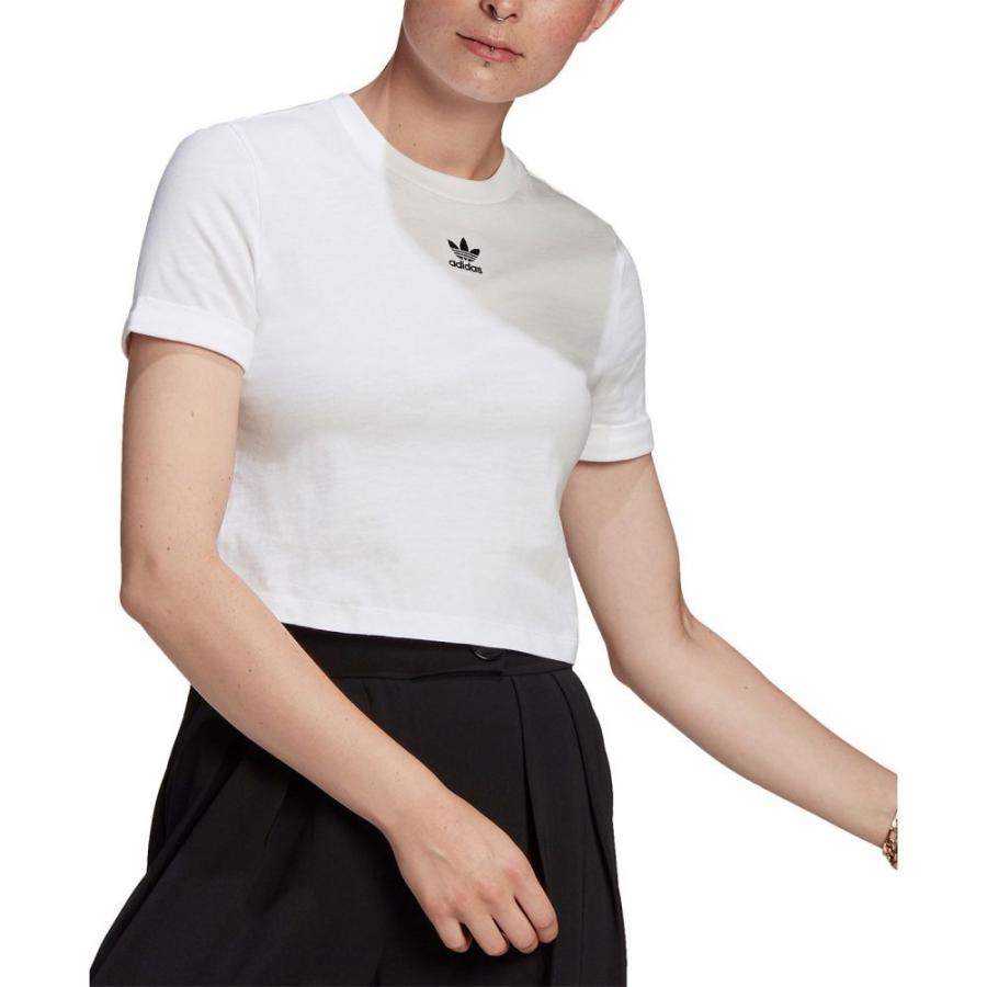 驚きの安さ アディダス Adidas レディース ベアトップ チューブトップ クロップド トップス Classics Roll Up Sleeve Crop Top White 偉大な Www Muslimaidusa Org