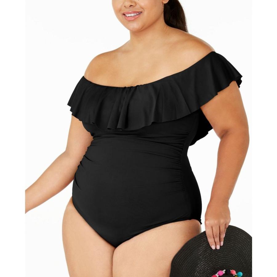 限定製作 ラブランカ La Blanca レディース ワンピース 大きいサイズ 水着 ビーチウェア Plus Size Island Goddess Off The Shoulder One Piece Swimsuit Black 新しいコレクション Www Thedailyspud Com