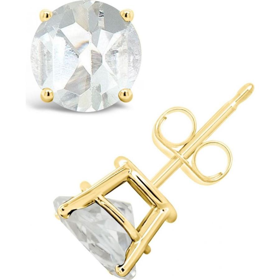 メイシーズ Macy S ユニセックス イヤリング ピアス ジュエリー アクセサリー White Topaz 3 Ct T W Stud Earrings In 14k Yellow Gold White Sagaretxe Net