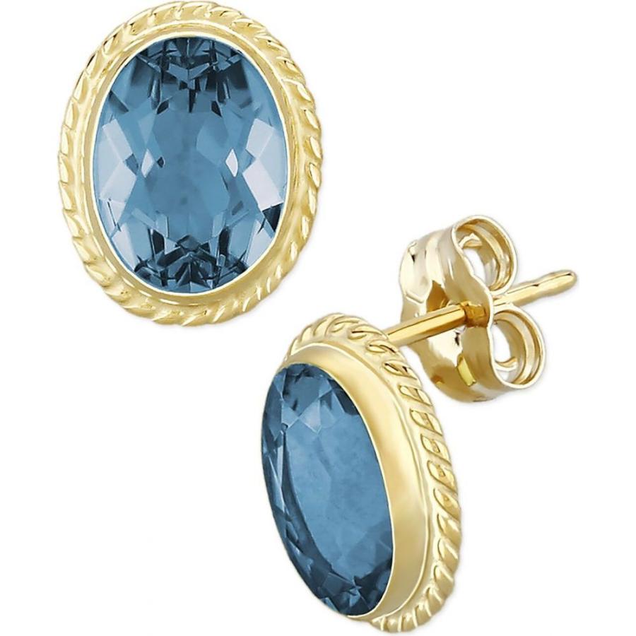 メイシーズ Macy S メンズ イヤリング ピアス スタッドピアス Blue Topaz 3 1 5 Ct T W Twist Gallery Stud Earring In 14k Yellow Gold Blue Topaz Blusquare Org