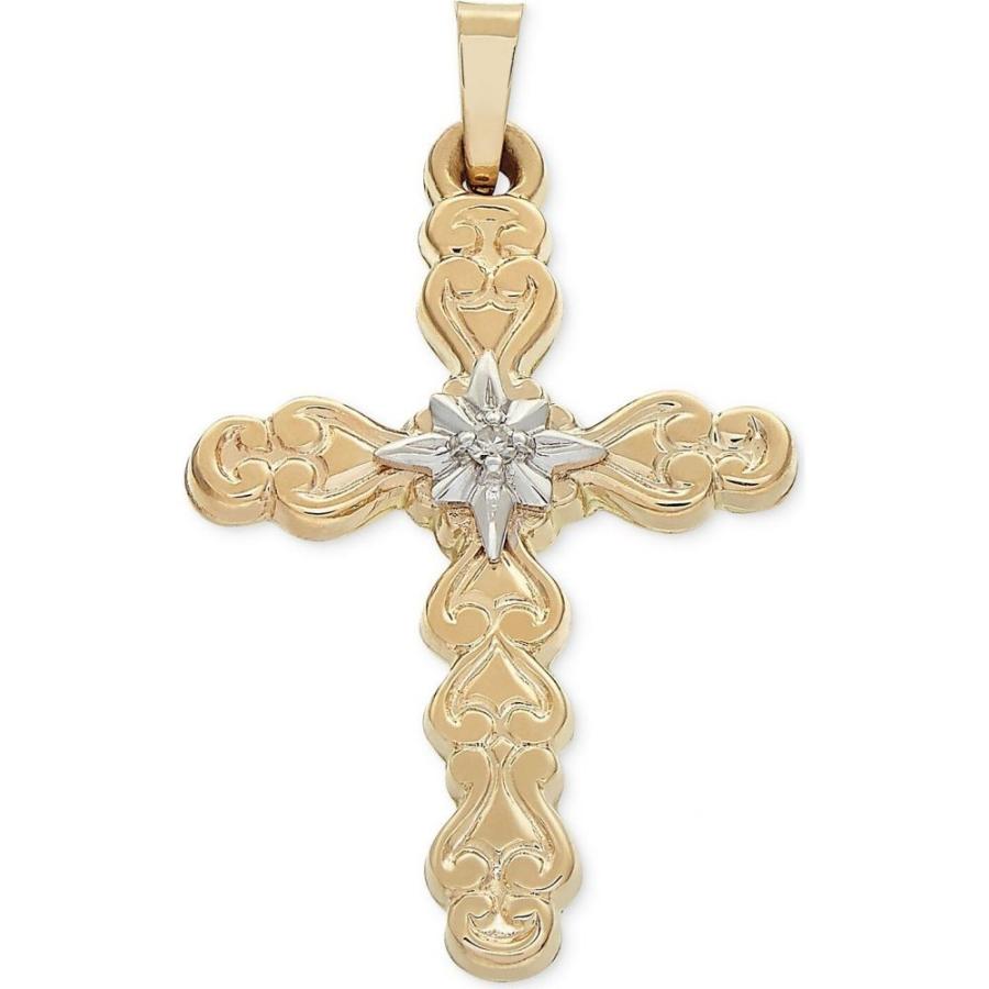 メイシーズ Macy S ユニセックス ジュエリー アクセサリー Diamond Accent Two Tone Filigree Cross Pendant In 14k Gold White Gold Yellow Gold Morenotafurt Com