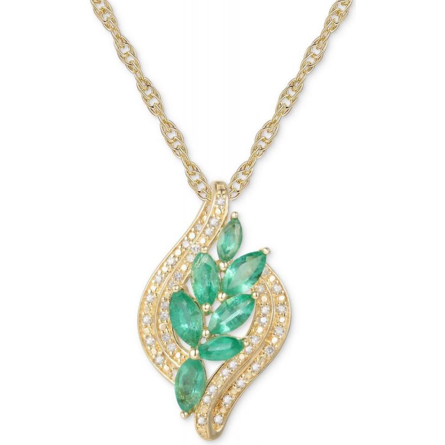 【期間限定特価】 ct. (3/4 Emerald ネックレス ユニセックス Macy's メイシーズ t.w.) Silver Sterling Over Gold 14k in Necklace Pendant 18" t.w.) ct. (1/10 Diamond & ネックレス、ペンダント