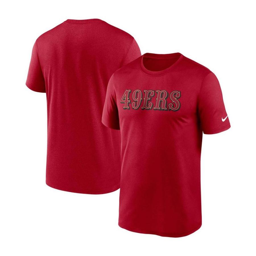専門ショップ Legend Wordmark Team 49Ers Francisco San Scarlet トップス Tシャツ メンズ Nike ナイキ Performance Scarlet T-shirt 半袖