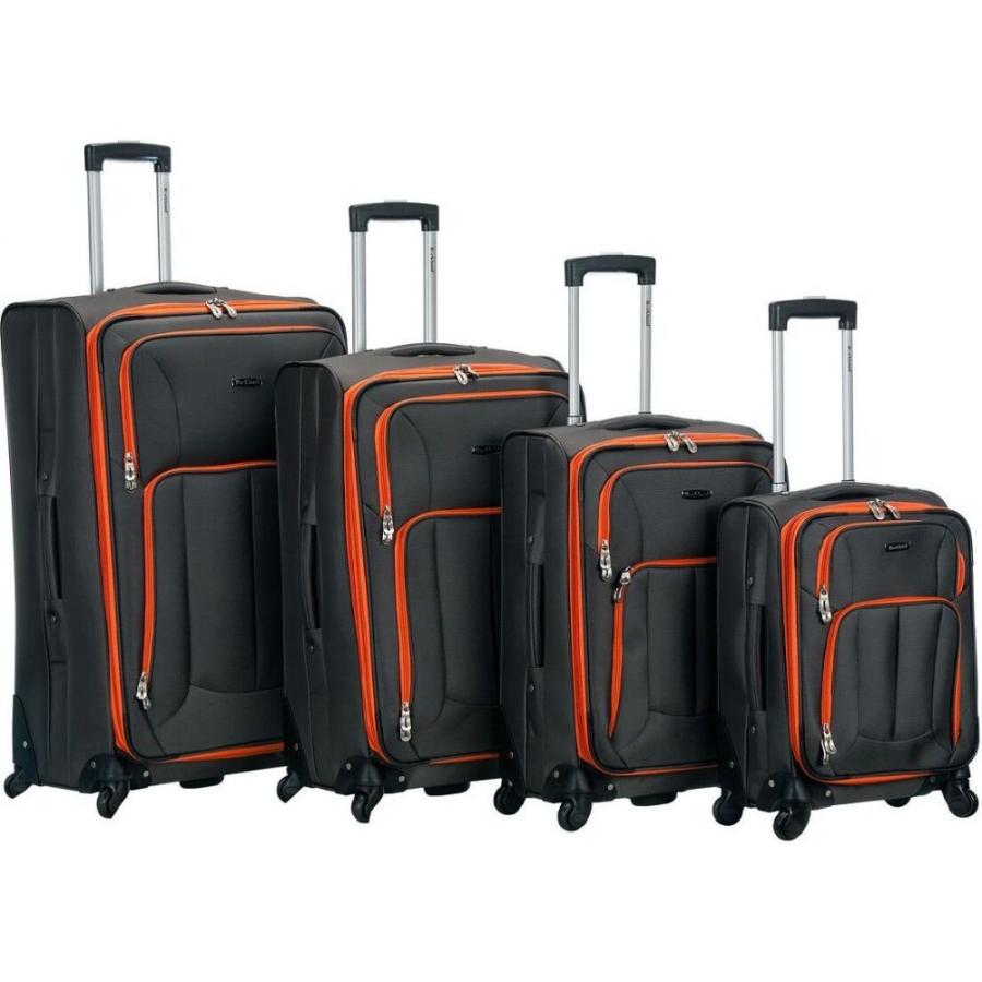 ロックランド Rockland ユニセックス スーツケース キャリーバッグ バッグ Impact 4 Pc Softside Luggage Set Charcoal With Orange Trim Pymr Go Th