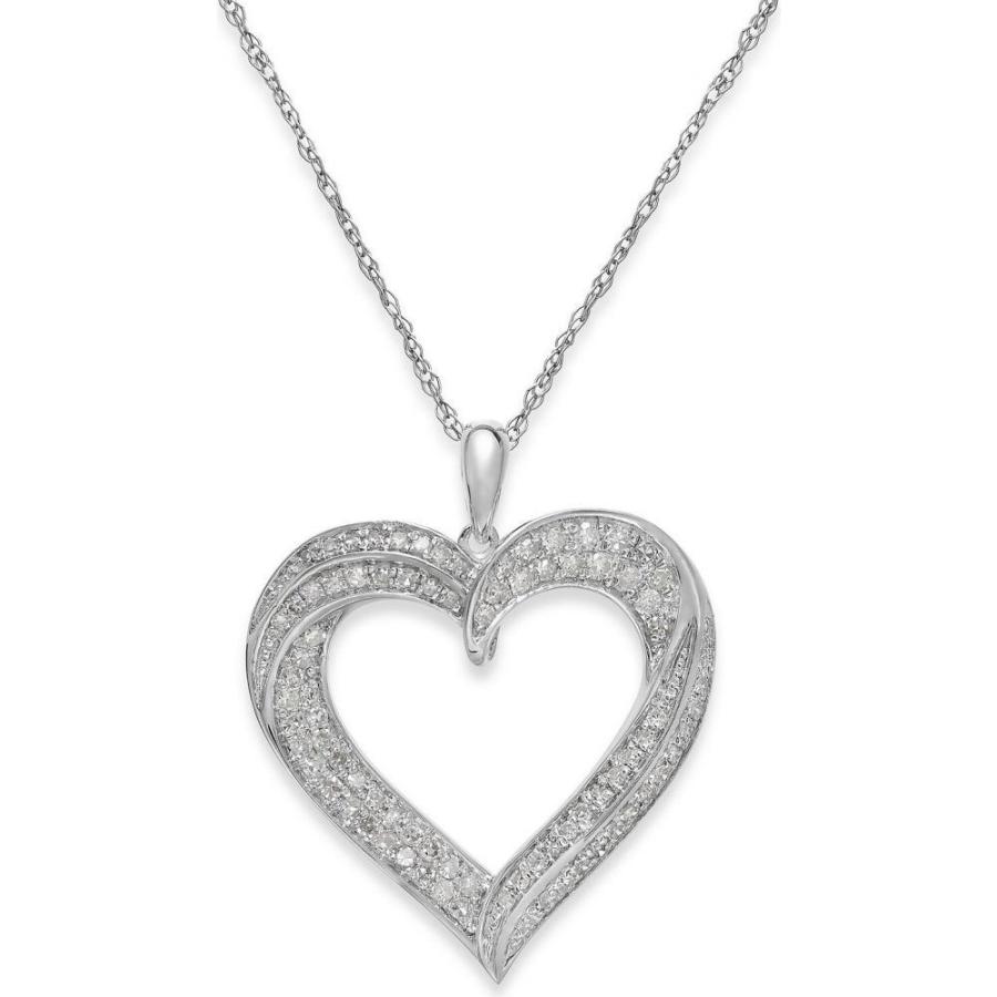 Diamond ネックレス レディース メイシーズ レディース Pendant Sterling Heart Sterling Necklace Silver レディース In Ct Macys ジュエリー アクセサリー 1 3 T W Sterling Silver Dp4 Ffaa6aed6b フェルマート Fermart シューズ