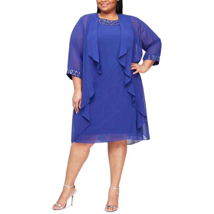 売上最激安 Sl ファッションズ Sl Fashions レディース ワンピース 大きいサイズ ワンピース ドレス Plus Size Embellished Dress Jacket Iris 正価 Shirleyryan Ca