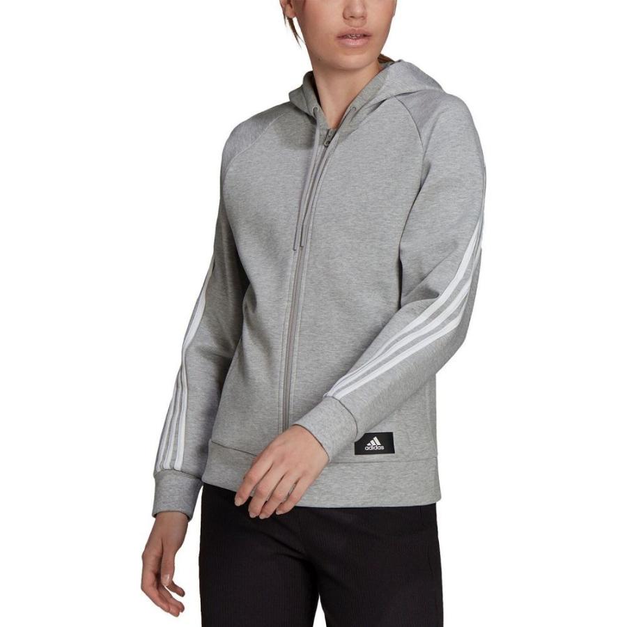 21福袋 レディース ジャケット アディダス Adidas アウター Heather Grey Medium Jacket Hooded Zip Front アウター フード ジャケット レディース Adidas アディダス コート アウター