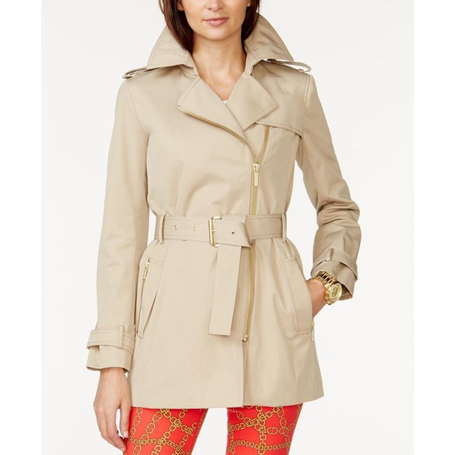 大流行中! マイケル コース Michael Kors レディース トレンチコート アウター Belted Front-Zip Trench Coat in Regular & Petite Sizes Khaki, 生成りな暮らしのご提案/キナル 6e31841f