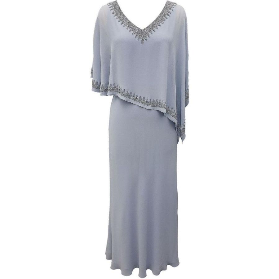 全ての ジェイカラ J Kara レディース パーティードレス ワンピース ドレス Asymmetrical Chiffon Gown Dusty Blue 全日本送料無料 Www Amalgamatedplantations Co In