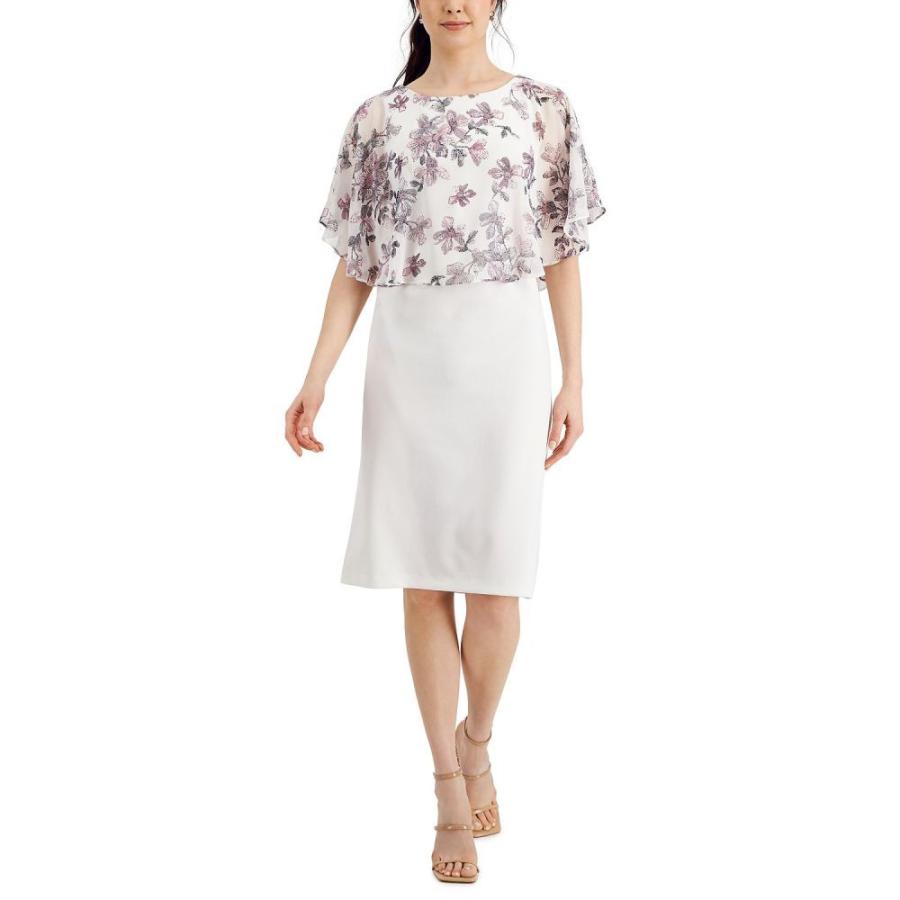 コネクテッド Connected Ivory レディース パーティードレス タイト ワンピース ドレス Connected Petite Cape Popover Fermart ファッション Dp4