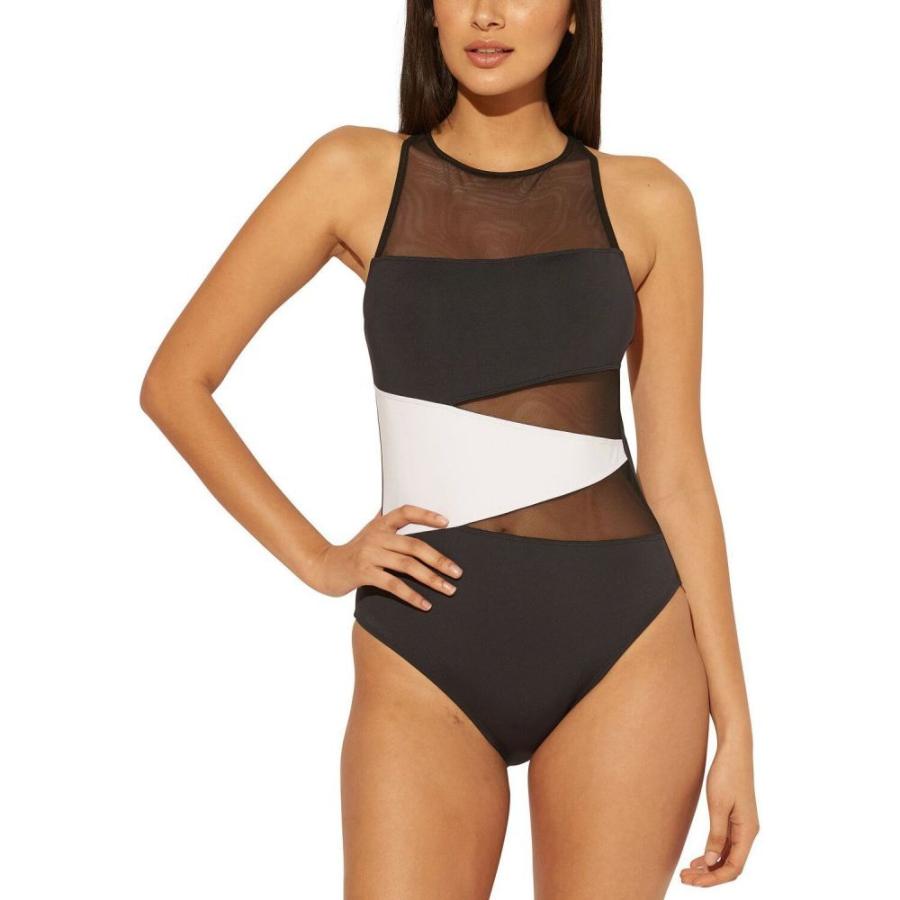 楽天カード分割 ブルーロッドビーティー Bleu By Rod Beattie レディース ワンピース 水着 ビーチウェア Colorblocked Mesh Panel One Piece Swimsuit Black White 人気が高い Kuljic Com