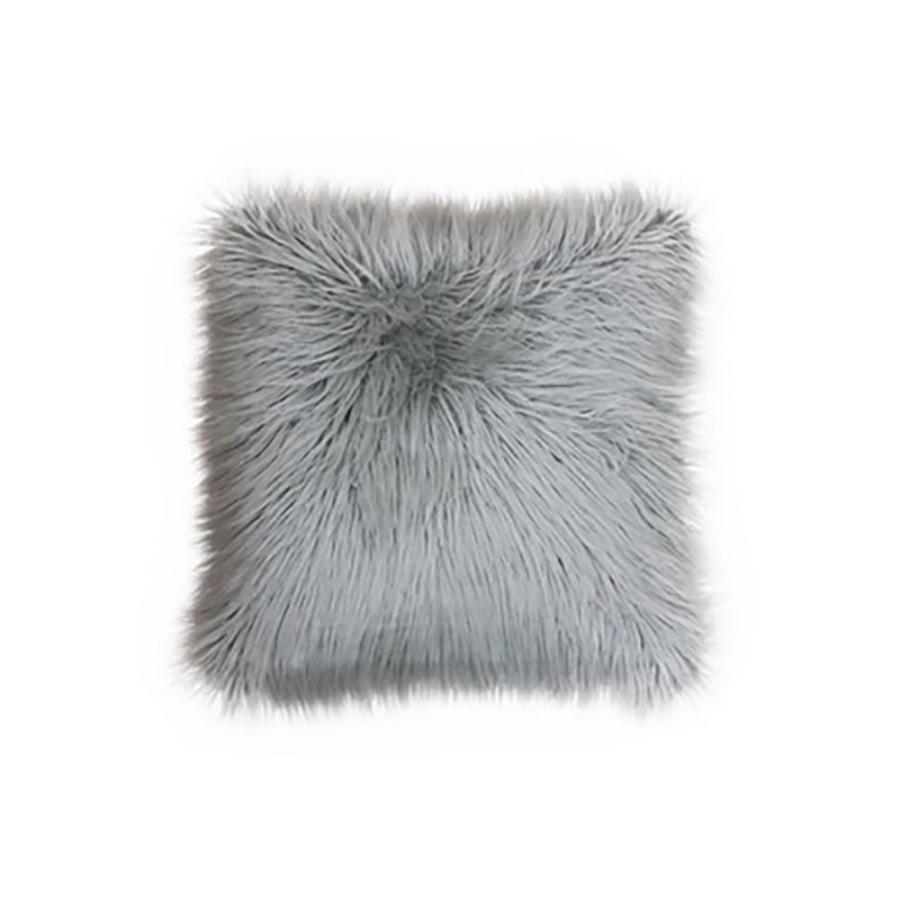 2021年新作入荷 スルー Silver 20" x 20" Pillow, Micromink To Reverse Mongolian Faux Keller 雑貨 ユニセックス THRO その他財布、帽子、ファッション小物