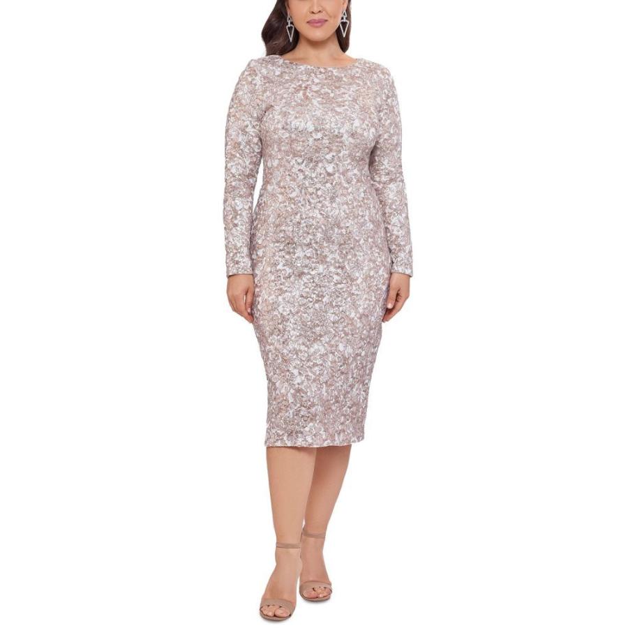超安い 大きいサイズ ワンピース レディース Xscape エックススケープ レディース ワンピース エックススケープ Xscape ワンピース ドレス Sand Dress Lace Sequin Size Plus ワンピース チュニック