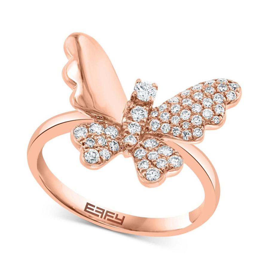 堅実な究極の Collection EFFY エフィー ユニセックス Gold Rose Gold Rose 14k in t.w.) ct. (1/2 Ring Butterfly Diamond EFFY ジュエリー・アクセサリー 指輪・リング 指輪