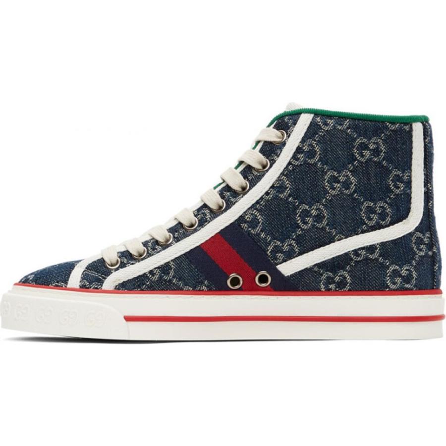 美品 テニス レディース シューズ 靴 グッチ Gucci グッチ Blue Sneakers High 1977 Tennis Blue シューズ 靴 スニーカー テニス レディース Gucci テニス Depureco Asia