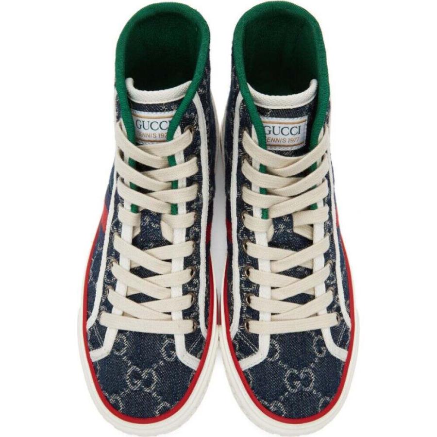美品 テニス レディース シューズ 靴 グッチ Gucci グッチ Blue Sneakers High 1977 Tennis Blue シューズ 靴 スニーカー テニス レディース Gucci テニス Depureco Asia